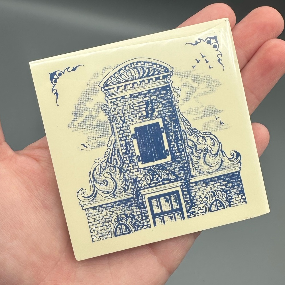 VTG KLM Business Class Airlines Dutch Tile Coaster 3”x3” 1982